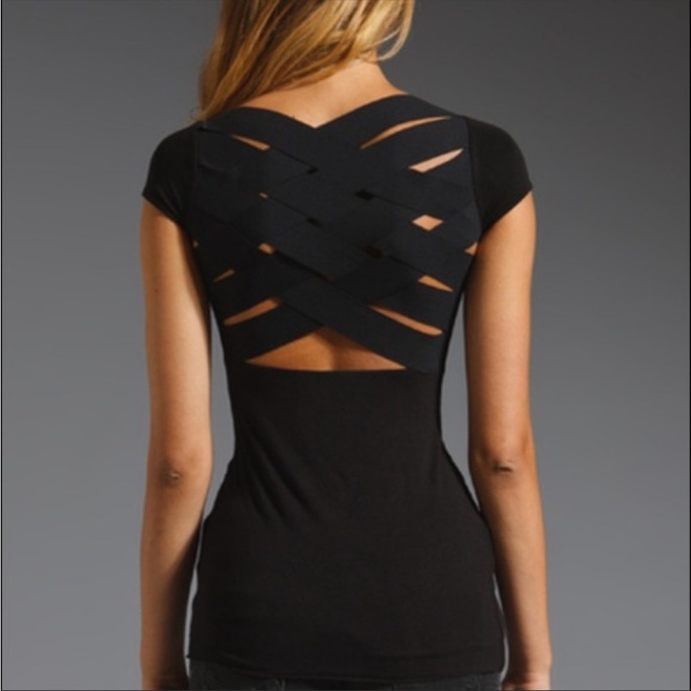 Bailey44 crisscross sexy black sleeveless top